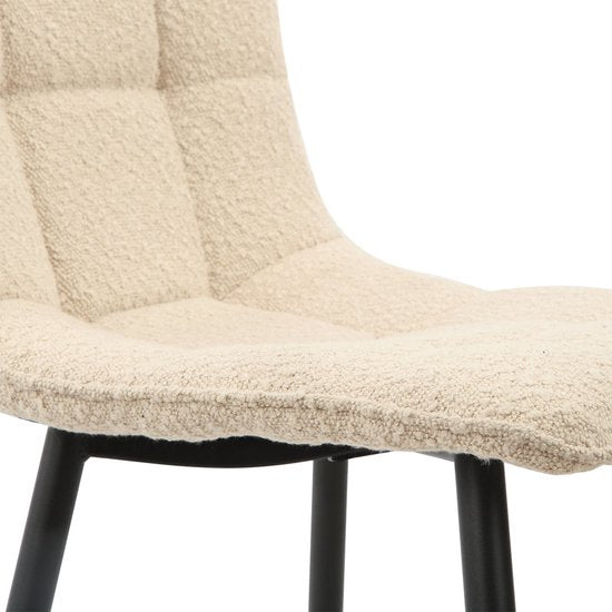 Multifurn - Chaise de salle à manger 'Yerevan' (Bouclé, Taupe, Lot de 2)