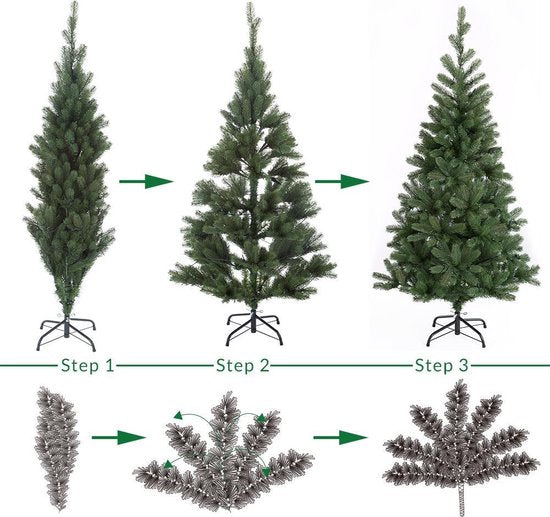 Sapin de Noël artificiel Casaria - 140cm Lumières de Noël 100 LEDS - Vert