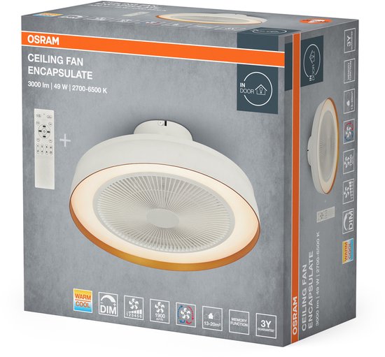 OSRAM HOMELIGHTING Ventilateur de plafond Compact 480 49W Blanc Ventilateur de plafond 49 W