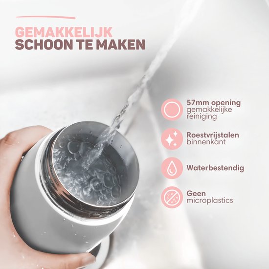 Vulpes Goods® BabyCare - Thermos Bottle Warmer On the Go - 500ML - Chauffe-biberons - Acier inoxydable - 6400 mAh - 500ML - Rechargeable - Sans fil et portable - Pour tous les types de biberons - avec rétention de chaleur - Alimentation pour bébés - PRO V