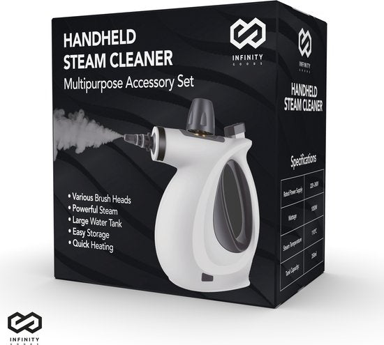 Infinity Goods Nettoyeur vapeur - Nettoyeur vapeur à main - Nettoyeur de taches - Sol, salle de bain, cuisine - Nettoyeur de tapis - 1050w
