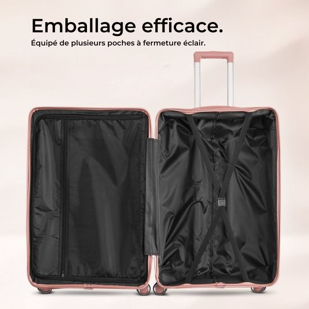 Valise de voyage moyenne 24 pouces - SKYCASES Travelin' Charm - Serrure numérique - 41x24x69 cm - 68L - Légère, imperméable et durable - Rose