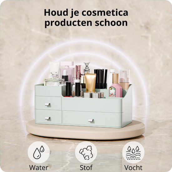 Organess - Organisateur de maquillage - Boîte de rangement - Organisateur de soins - Trousse de maquillage - Vert