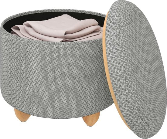 Rootz Hocker - Tabouret - Tabouret - Siège de rangement - Banc - Tabouret - Meuble - Gris clair - Ø39x33 cm