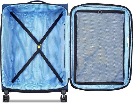 Valise souple – Delsey Paris x Benetton – Polyester durable – Extensible – TSA – 76 cm – Bleu foncé