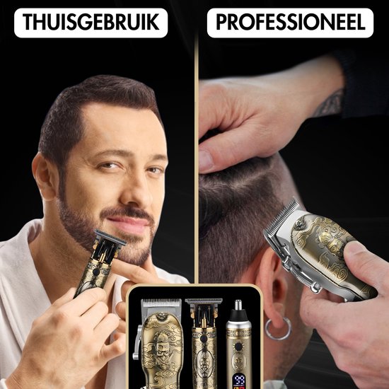Tondeuse à cheveux professionnelle sans fil 4 en 1 - Tondeuse à cheveux pour hommes - Cheveux - Tondeuse à cheveux - Machine à cheveux pour coiffeurs - Tondeuse à cheveux - Tondeuse à barbe - Barber Hair Clipper - Hairdresser Buddha Trimmer - Barber Set