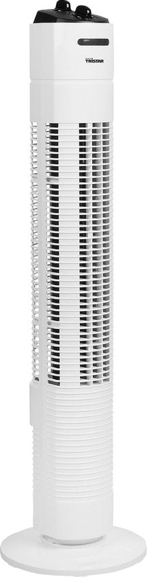 Ventilateur de tour 79 cm - 3 vitesses - Fonction minuterie - Oscillant - Silencieux et compact - Tristar VE-5806 - Blanc