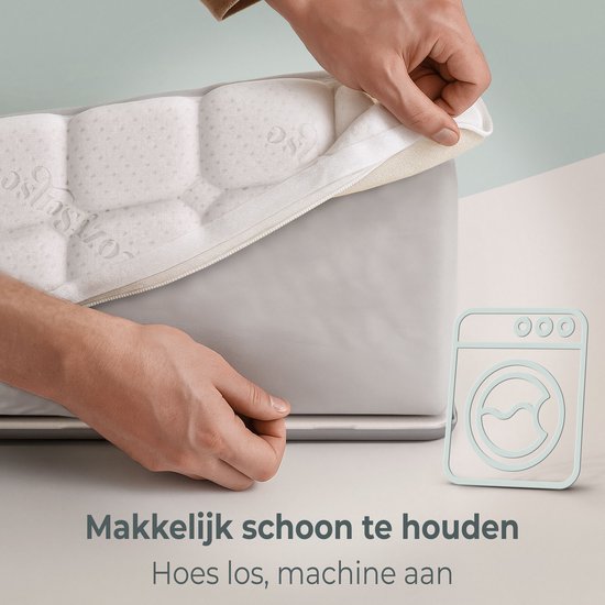 CozySense® Baby Mattress 60x120 - Lit bébé - Pour les bébés et les jeunes enfants - Housse 100% coton - Imperméable et hypoallergénique - Mousse à mémoire de forme au gel réduisant la pression