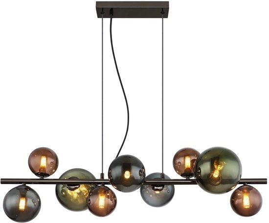 Globo - lampe suspendue - RIHA - multicolore - verre - grande lampe de table - G9 - 56142-9H