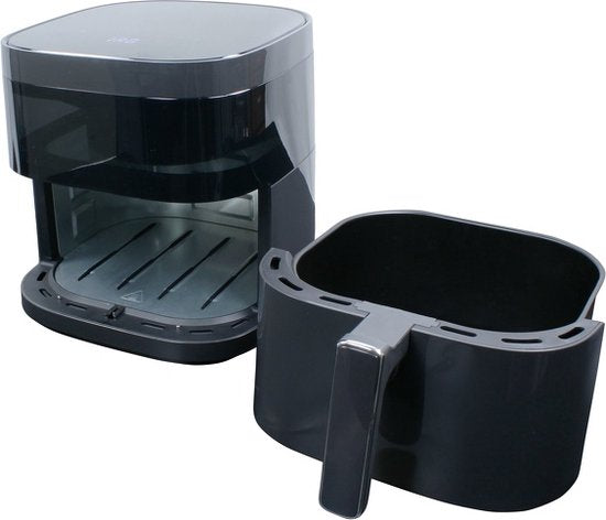 Wartmann Airfryer - Friteuse à air chaud sans PFAS avec fenêtre de visualisation - Nouveau modèle - 5,7 litres - 10 programmes - 1700 watts - Noir