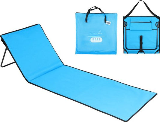 Chaise longue de plage Feel Furniture - Sac de transport inclus - Bleu