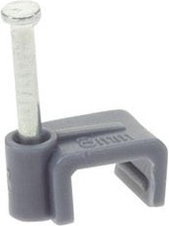 Clip pour câble plat, gris, 10Mm (100St/Box)