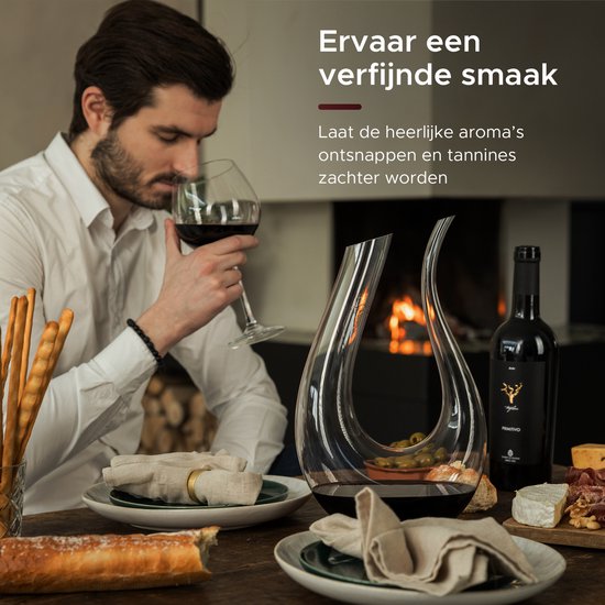 Luxwine® - Carafe à décanter - Carafe à vin - 1,5L -Incl. 1000 perles de nettoyage - Carafe à décanter - Carafe à vin