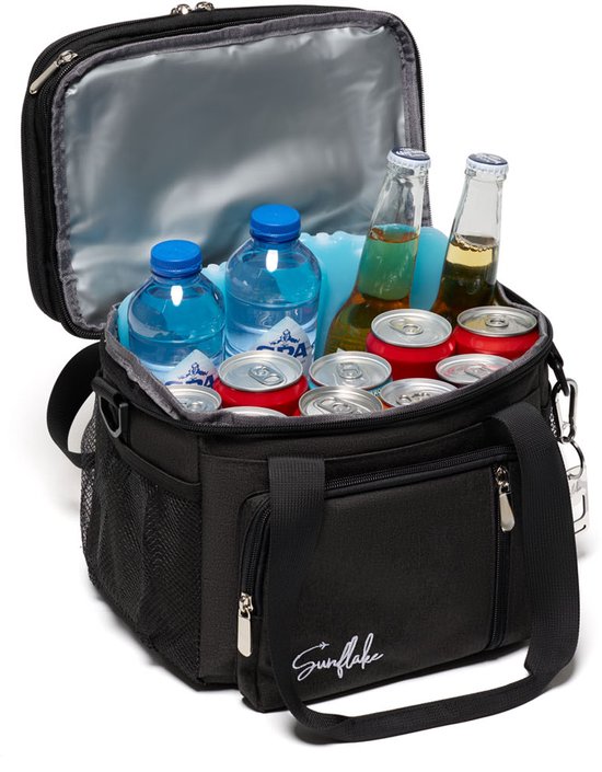 Cool Bag Lunch - Cool Bag Small - 15 Liter Lunch Bag Adult - Lunch Bag for Women & Men - Black - Sunflake