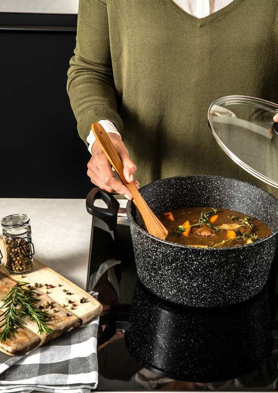 Casserole Westinghouse - Ø 24 cm - Induction - Sans PFOA - Couvercle inclus - Marbre noir
