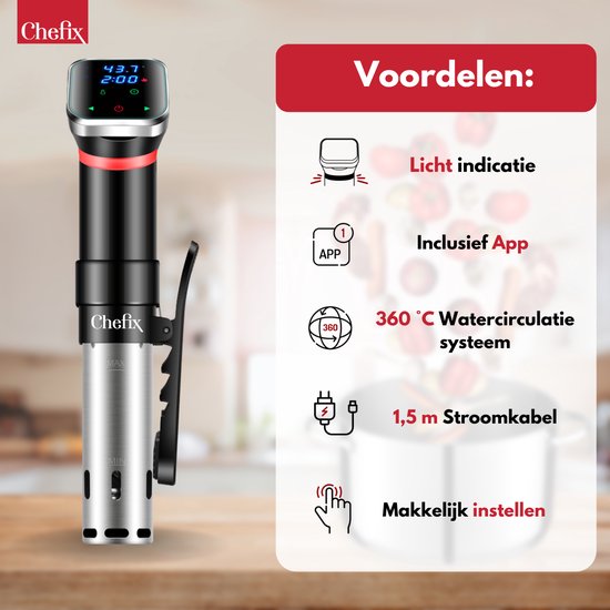 VAIVE Sous Vide Stick - Wi-Fi et application inclus - Mijoteuse intelligente - Cuiseur de cuisson