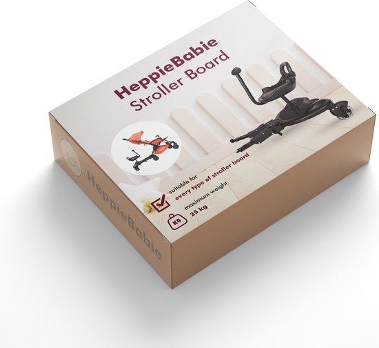HeppieBabie Universal Riding Board Deluxe - avec siège - pour poussette - Buggy Board - avec livre d'école