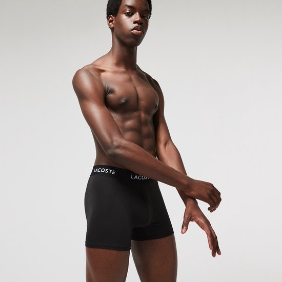 Caleçon Lacoste Hommes Microfibre Noir 3-Pack - Taille L