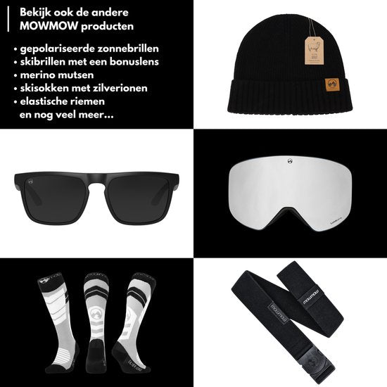 MowMow Lunettes de ski GRAVITY + lentille supplémentaire - magnétique - Bio-Frame - R-Strap - UV400 - Unisexe