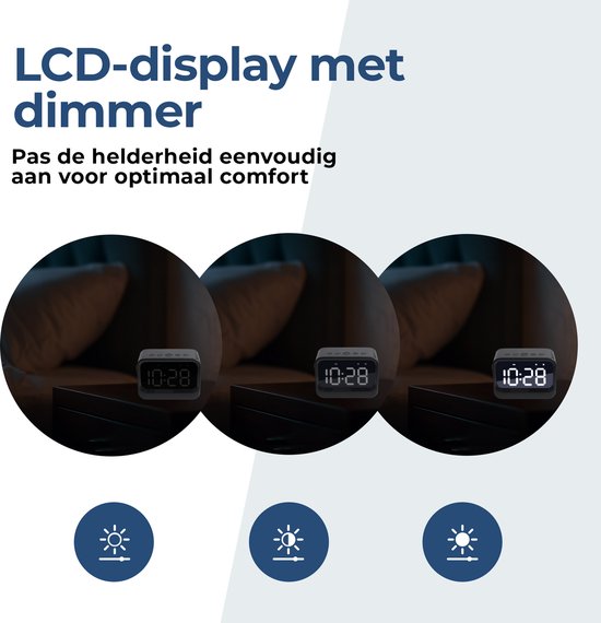 Denver Réveil numérique - Bluetooth - Snooze - Double alarme - EC53B