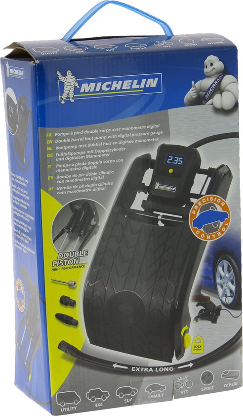 Pompe à pied double Michelin avec manomètre numérique - 7 bar