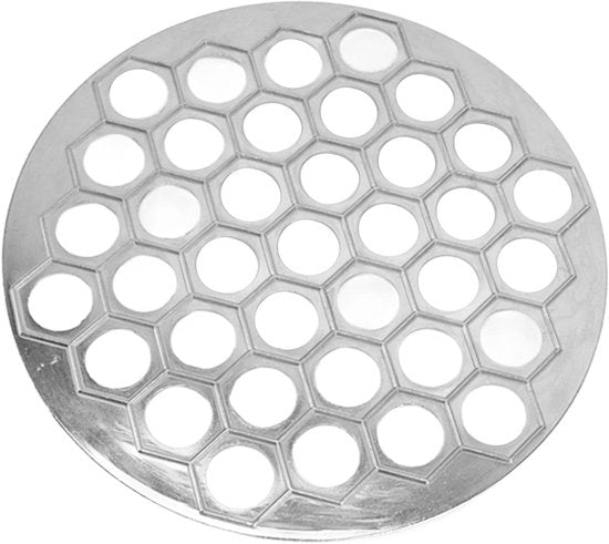 Appareil à pelmeni - Appareil à boulettes et raviolis - Alliage d'aluminium - Cuisine DIY - Fêtes de famille - Pique-nique - Argenté - 37 trous