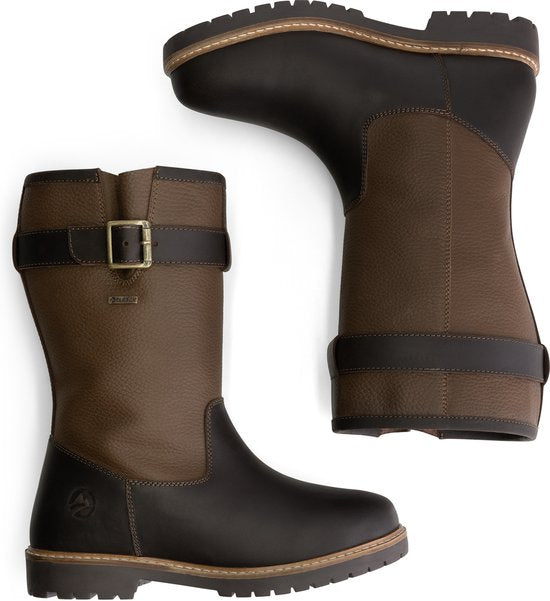 Travelin' Finnmark - Botte imperméable pour femme - Doublée de laine - Marron foncé - Taille 37