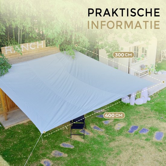 O'DADDY® Toile d'ombrage 4x3m Rectangle - Voile solaire - Filet d'ombrage - Store avec matériel de fixation - Imperméable - Protection solaire UV30 - Gris foncé