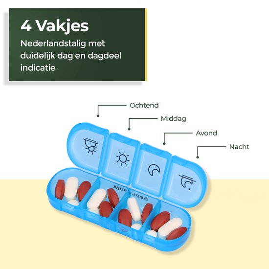 Pilulier Gandria 7 jours - Pilulier amovible - Boîte à médicaments avec 28 compartiments - Boîte à médicaments avec fermeture solide - 4 compartiments par jour - 7 couleurs