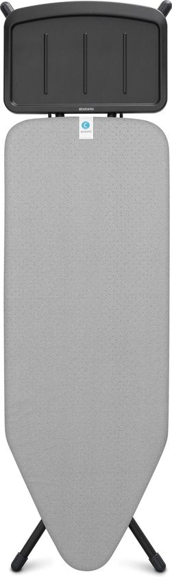 Brabantia Table à repasser C - avec support de réglage de la vapeur - 124 x 45 cm - Métallisé