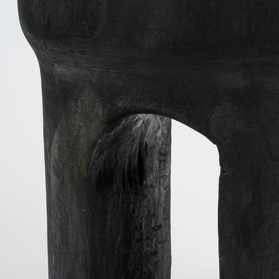 Table d'appoint Latty Mica Decorations - H46 x Ø30 cm - Bois de paulownia - Noir