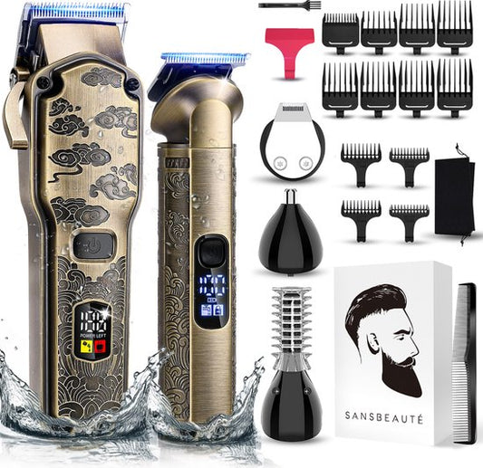 Tondeuse professionnelle 5 en 1 sans fil - Sansbeauté - Tondeuse cheveux homme - Cheveux - Tondeuse cheveux - Machine à cheveux pour coiffeur - Tondeuse cheveux - Tondeuse barbe - Tondeuse cheveux Barbe - Tondeuse cheveux Bouddha pour coiffeur - Barber Se