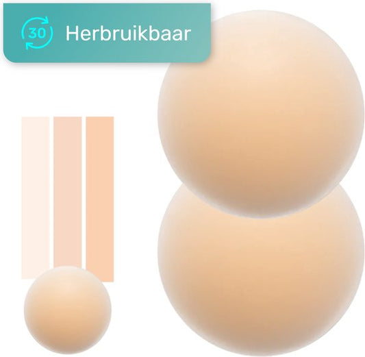 Soft & Silky - Couvre-mamelons - 2 pièces - Réutilisable - Silicone - Autocollant - Boob tape - Autocollants pour mamelons - Autocollants pour mamelons