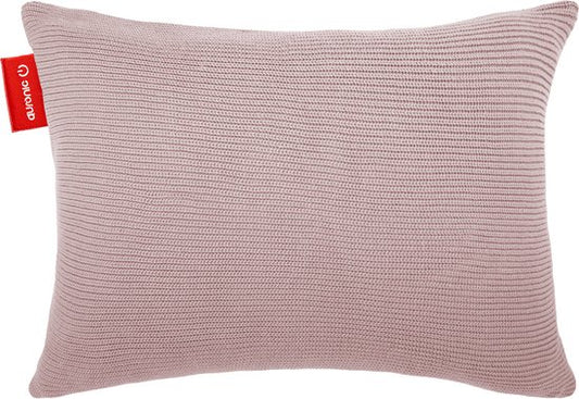 Auronic Oreiller chauffant - tricoté - 45x60 CM - Oreiller chauffant sans fil - rechargeable - Oreiller électrique - infrarouge - rose