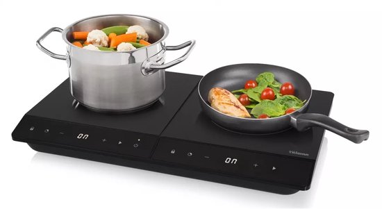 Tristar Deluxe Table de cuisson à induction 3500W - IK-6162 - 2 zones de cuisson - Minuterie jusqu'à 180 min - Noir