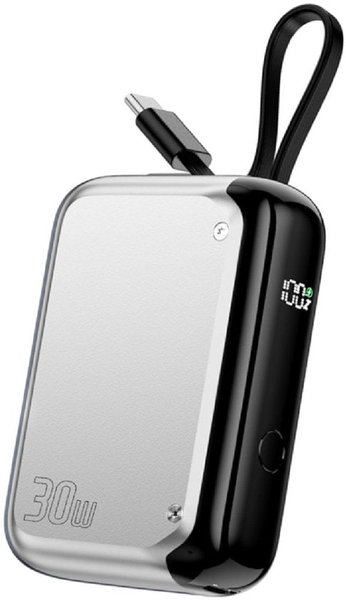 4Smarts Power Bank Pocket avec câble USB-C intégré 10000mAh 30W argenté
