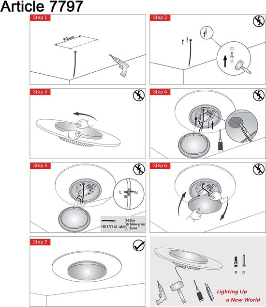 Steinhauer - plafonnier - Lido - or - métal - Ø 36cm - LED - 7798GO
