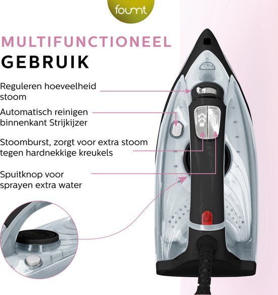 Fer à vapeur Fineza avec générateur de vapeur - Fer à repasser - 2300W - Noir