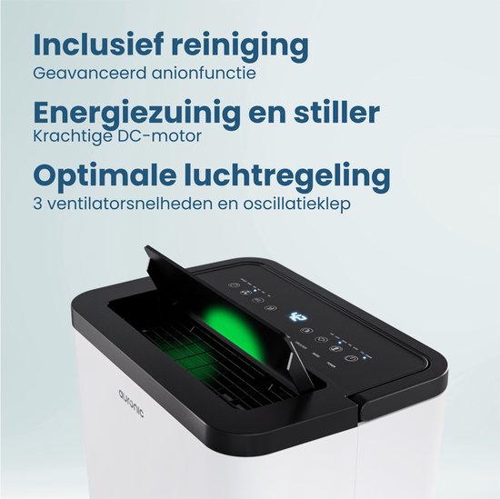Déshumidificateur Auronic - Compact Pro Plus - 12L - Chambre à coucher, salle de bain, salon et bureau - Hydratant pour l'intérieur - Blanc