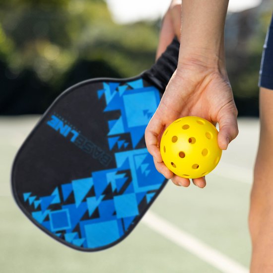 Set de Pickleball Baseline - Filet, 2 pagaies et 2 balles inclus - Battes en bois - Filet de 2,4 mètres