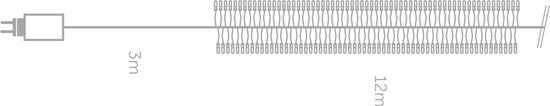 Kuma LED, guirlande lumineuse, 12 m, 1020 LED, blanc chaud, câble noir, pour l'intérieur et l'extérieur, modulateur, 24 V