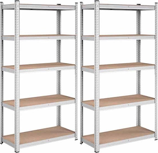 2x Profeco Heavy Duty storage rack 180x90 cm - étagère en acier inoxydable - 10 étagères - Capacité 175 kg par étagère - Armoire de rangement garage & remise