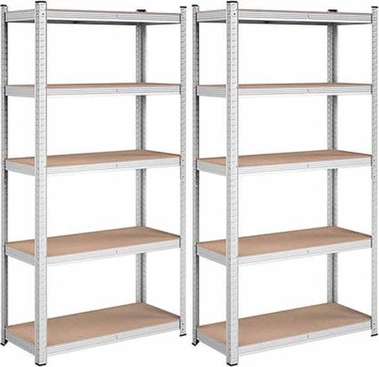 2x Profeco Heavy Duty storage rack 180x90 cm - étagère en acier inoxydable - 10 étagères - Capacité 175 kg par étagère - Armoire de rangement garage & remise