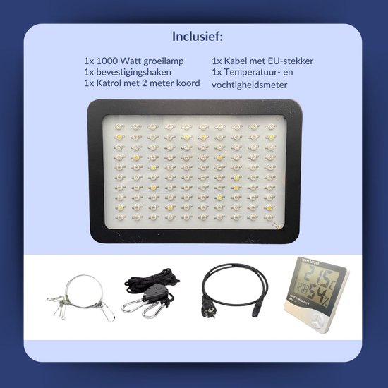 a sunny day 1000 Watt LED grow light - lampe de culture - croissance et floraison - lampe de culture - spectre complet - 1000 Watt - 100 LED dual chip