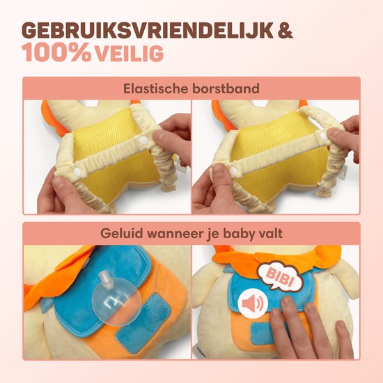 Vulpes Goods® BabyCare - Coussin de tête pour bébé - Oreiller de sécurité pour bébé - Sac à dos en cas de chute - Respirant en 3D - Apprendre à marcher en toute sécurité - Lion