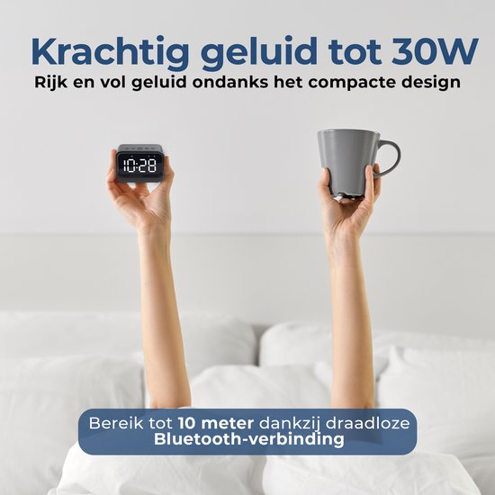 Denver Réveil numérique - Bluetooth - Snooze - Double alarme - EC53B