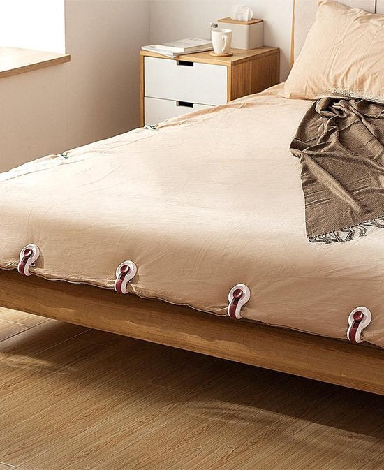 Clips de couette robustes - Clips de couette - Clips de couette - Clips de housse de couette - 6 pièces - Blanc/Vert