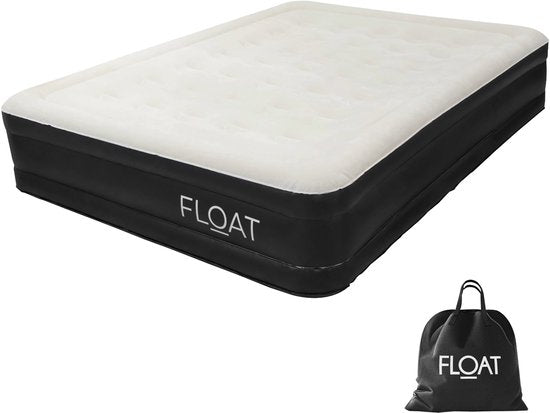 FLOAT NimbusRest - Matelas gonflable 2 personnes avec pompe électrique intégrée - < 3 min de gonflage rapide - 198 x 152 x 38 cm - Matelas gonflable autogonflant 2 personnes - Lit d'appoint Queen