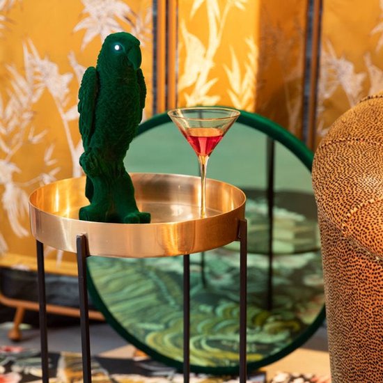 Bold Monkey Parrot Lamp - LED - Velours & PVC - 17 x 19 x 33cm - Noir