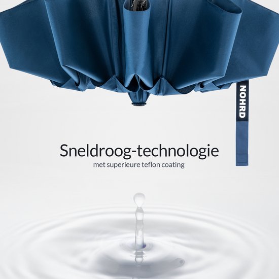 Parapluie Nohrd Storm - Bleu - Parapluie pliable - Perméable au vent - 140 km/h - Parapluies Storm - Pliage et dépliage automatique - Parapluies - Housse de protection incluse